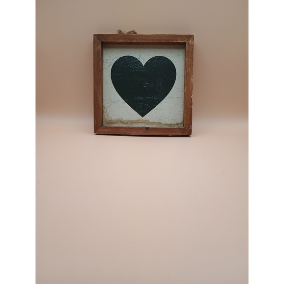 Farmington Other - Farmington Rustic Wood Framed Black Heart Wall Decor Farmhouse Sign 7x7